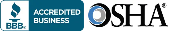 Better Business Bureau Accredited Business Badge and OSHA Logo Badge